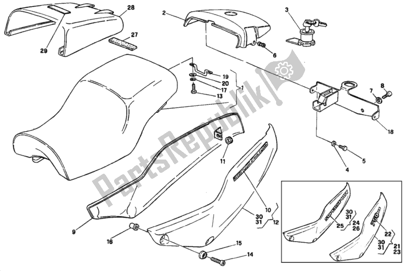 All parts for the Seat <007198 of the Ducati Supersport 750 SS 1994